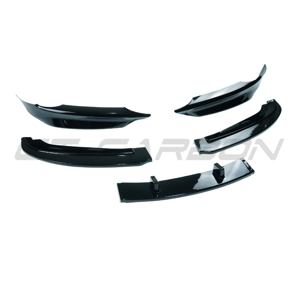 BMW 3 Series E90/E91 SE 2005-2009 CT Carbon gloss black splitter V2 installed on front bumper.
