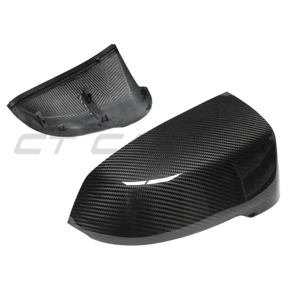 BMW X1 U11 2023+ carbon fibre mirror covers by CT Carbon, showcasing sleek, lightweight mirror accessories for enhanced style.