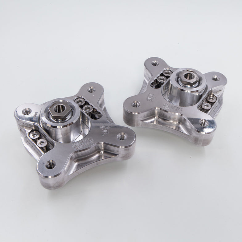 Suspension Secrets adjustable camber and caster plates for BMW G87 M2, featuring a kinematics kit with metal components and precise fitment.