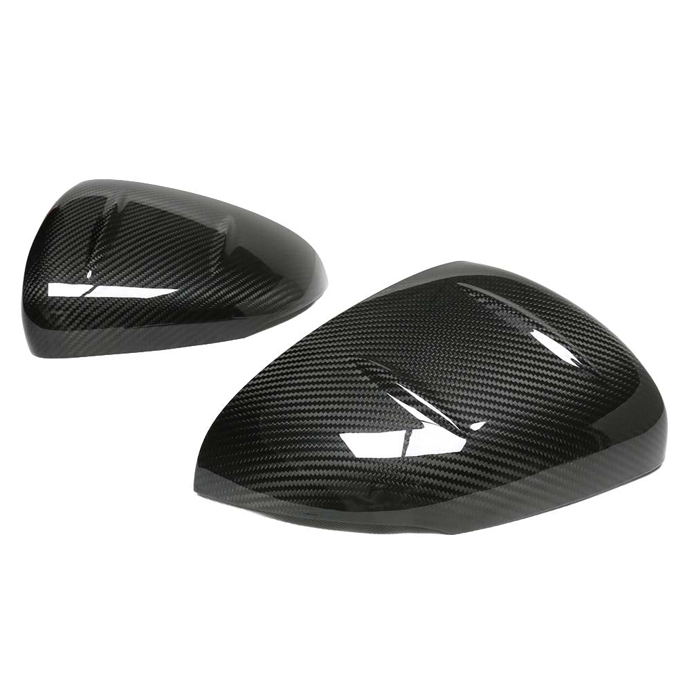 Mercedes A Class W177 2018+ CT Carbon dry carbon mirror replacements, showcasing sleek, high-performance side mirrors.