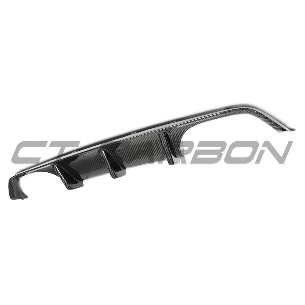 BMW M3 M4 F80 F82 F83 2014-2020 CT Carbon dry carbon fiber diffuser with V6 design, showcasing sleek aerodynamic styling.