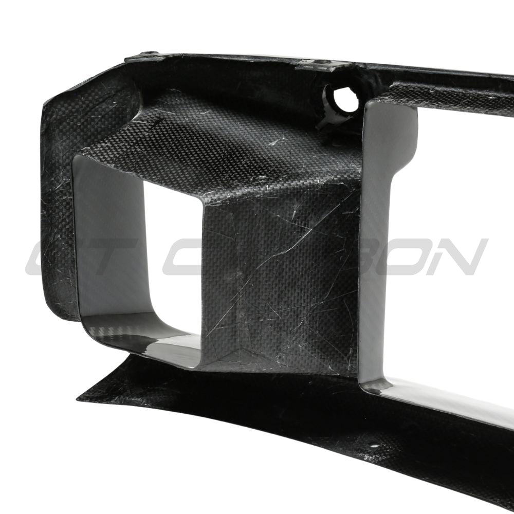 BMW G87 M2 Carbon Fibre Lower Grille V2 accessory by CT Carbon, showcasing the sleek, textured carbon fibre grille detail.