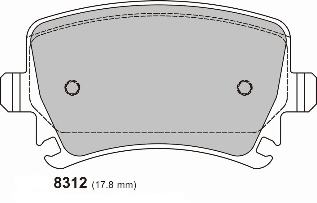 PBS rear performance brake pads for AUDI, SEAT, SKODA, VW, cross-reference Ferodo FCP1636 8312, designed for reliable braking.