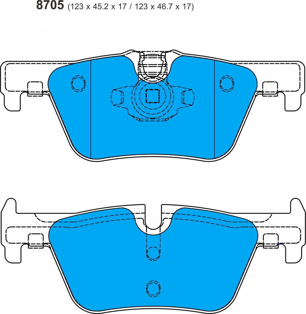 BMW F20/F21 114/116/118 PBS Supercup rear brake pads, high-performance brake pads for BMW models, part 8705.