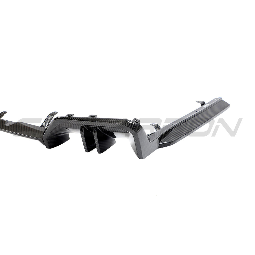 BMW G60 5 Series and I5 CT Carbon full car carbon fiber kit, V2, showing lightweight, glossy black carbon fiber panels on a vehicle.