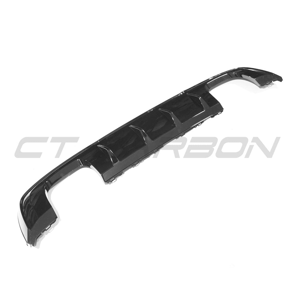CT Carbon gloss black diffuser for Audi A3/S3 8V facelift Sportback 5-door, with sleek aerodynamic design.