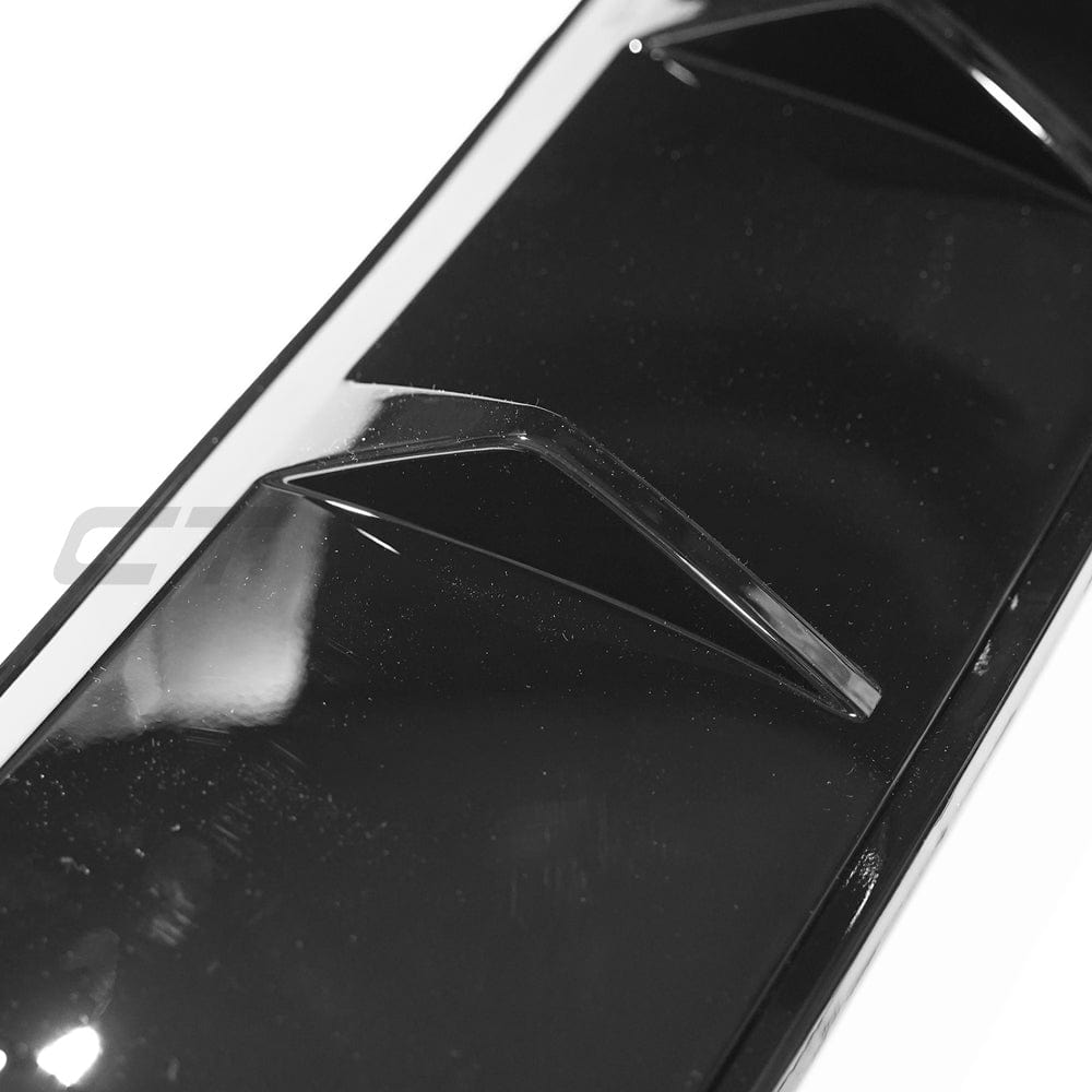 CT Carbon gloss black diffuser for Audi A3/S3 8V Facelift Sportback 5-door, showcasing sleek aerodynamic design.