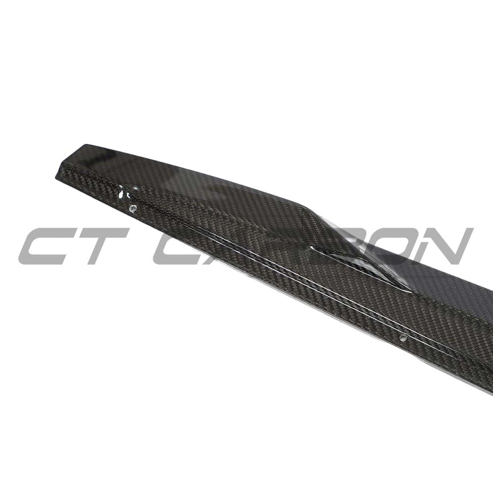 Audi A3/S3/RS3 8Y Sportback full carbon fiber side skirts kit by CT Design, featuring sleek, lightweight carbon fiber details.