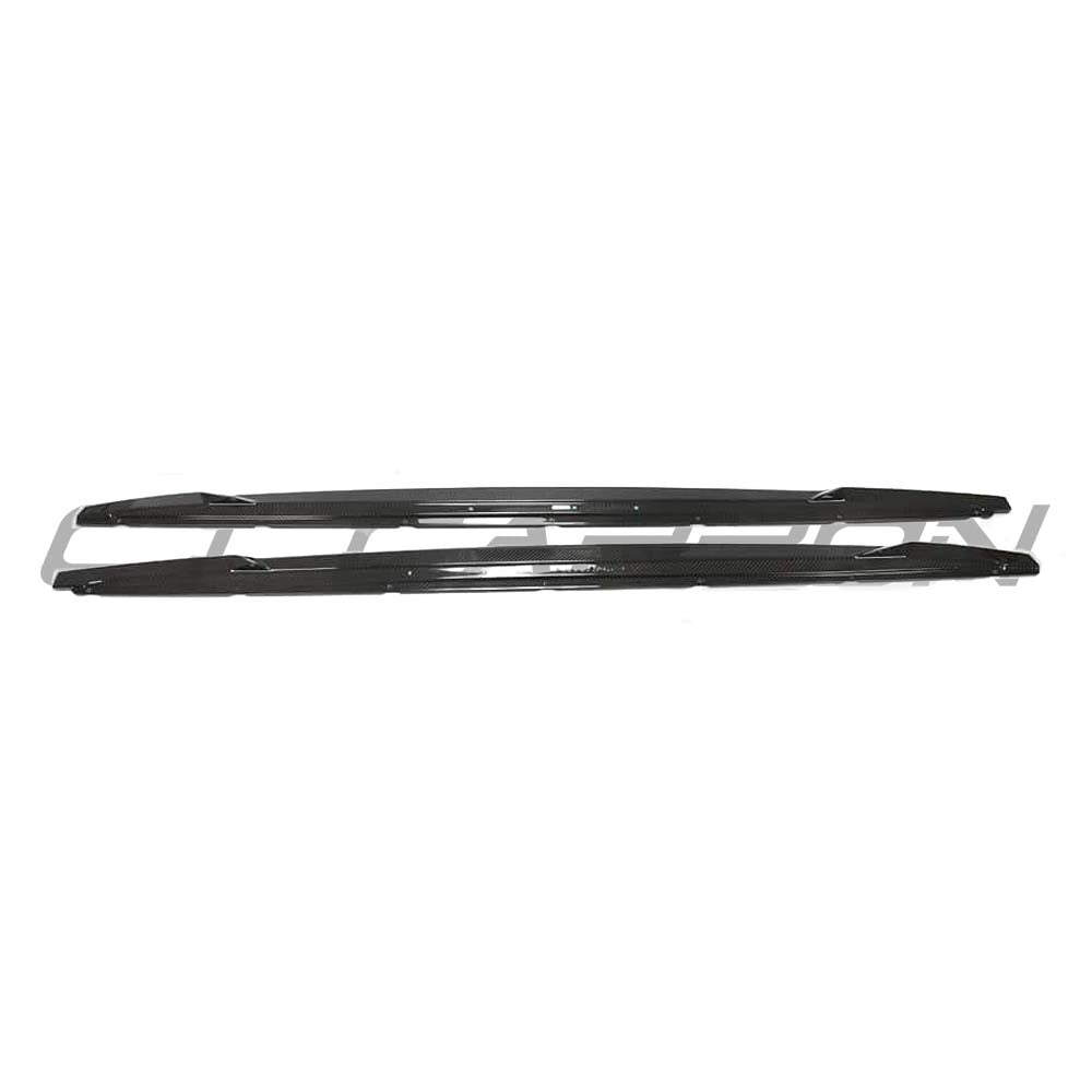 Audi A3/S3 8Y saloon full carbon fibre side skirts kit by CT Carbon, showcasing sleek, high-quality carbon fiber details.