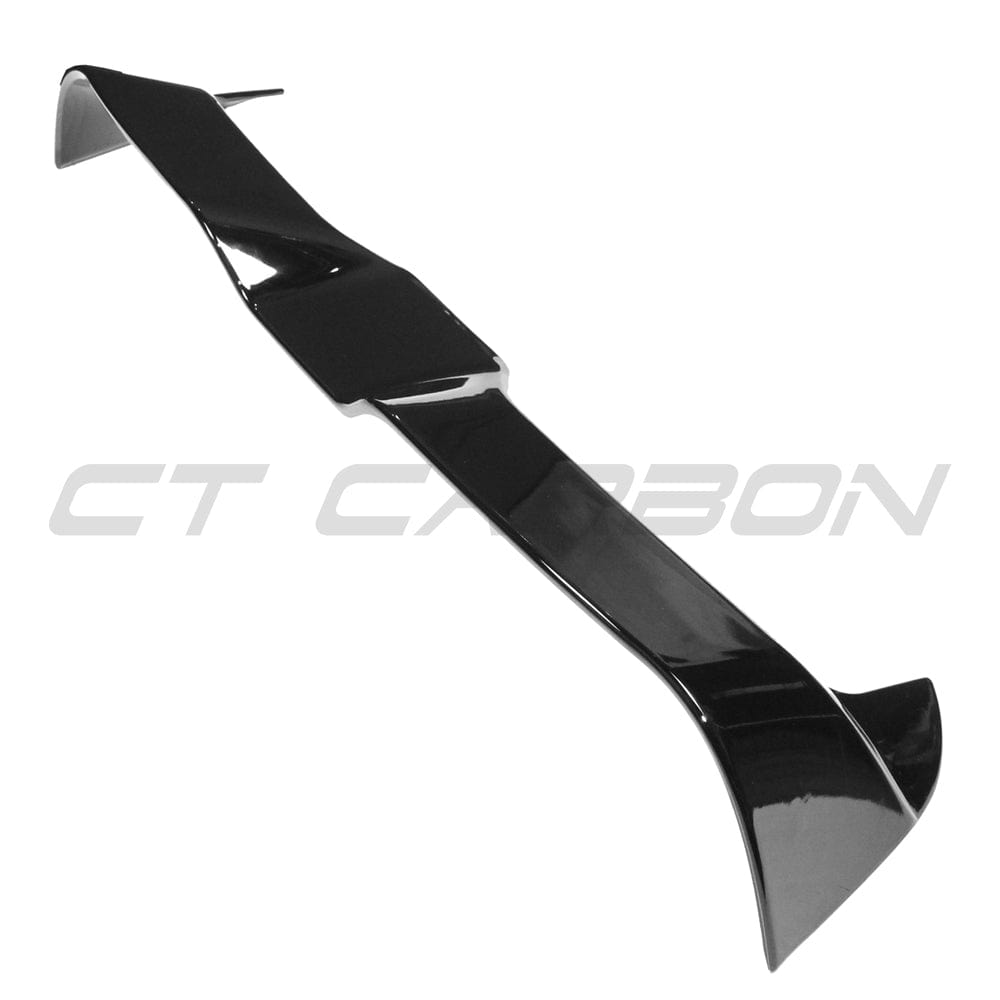 Gloss black carbon spoiler for Audi A3/S3 8Y Sportback 5-door by CT Carbon, shown mounted on the vehicle.