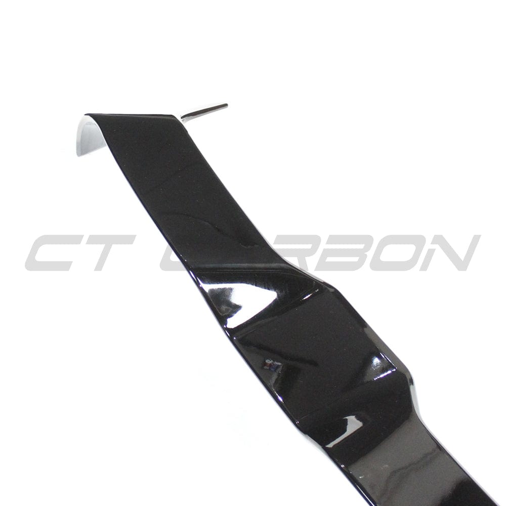 Gloss black CT Carbon spoiler for Audi A3/S3 8Y Sportback 5-door, shown installed on the vehicle's rear roof.
