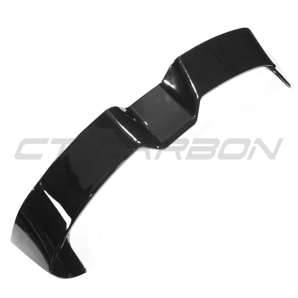Gloss black carbon spoiler for Audi A3/S3 8Y Sportback 5-door, by CT Carbon, shown on the vehicle's rear hatch.
