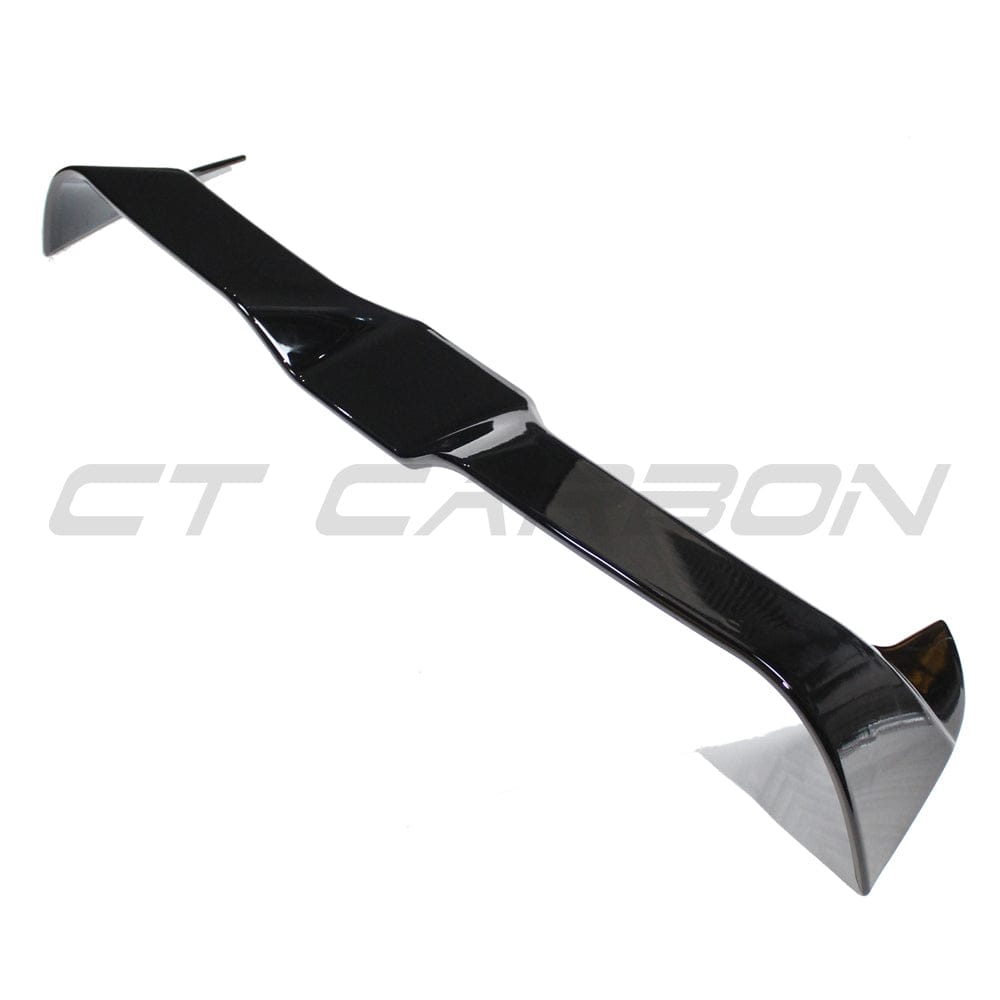 Gloss black spoiler for Audi A3/S3 8Y Sportback 5-door, made by CT Carbon, shown installed on the vehicle in the image.