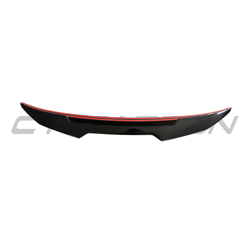Full carbon fiber kit for Audi RS3 8V saloon facelift by CT Carbon, includes spoiler and body parts with a sleek carbon finish.