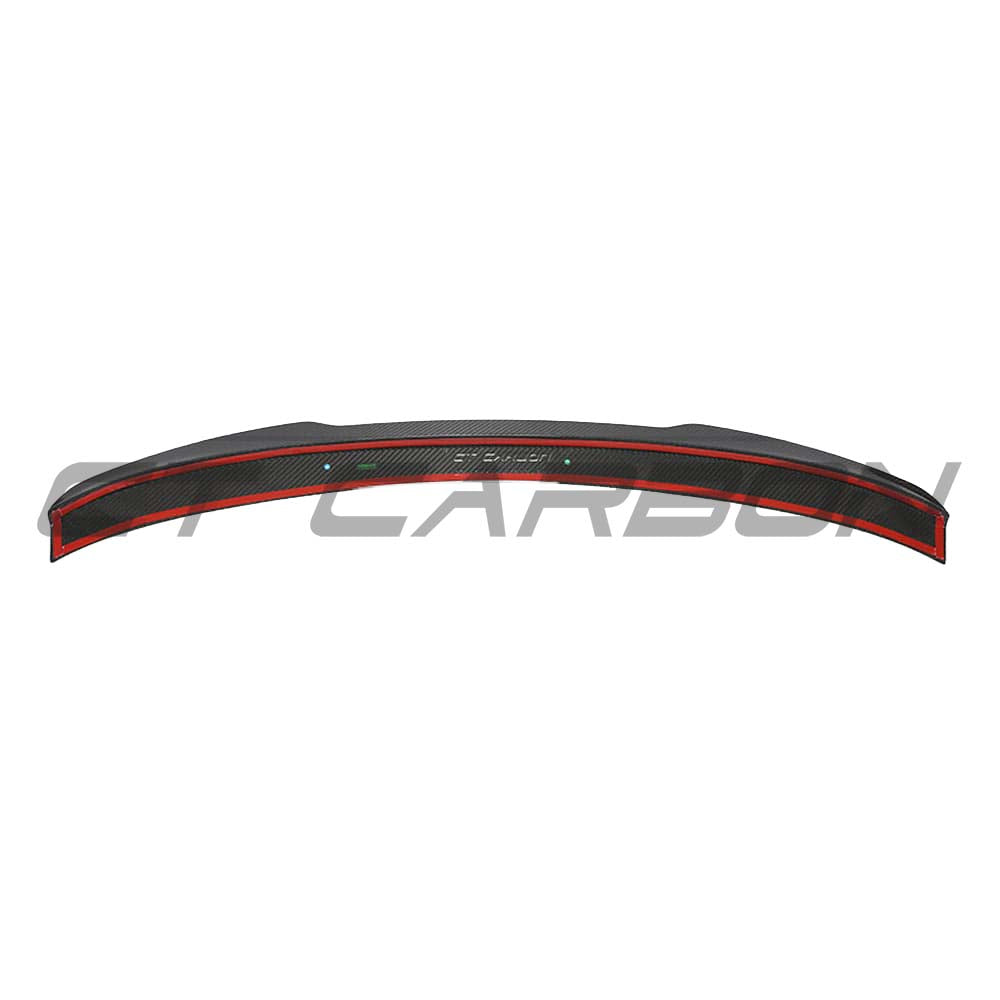 Audi A3/S3 8Y saloon full carbon fibre kit by CT Design, featuring a sleek carbon fibre spoiler on the car.