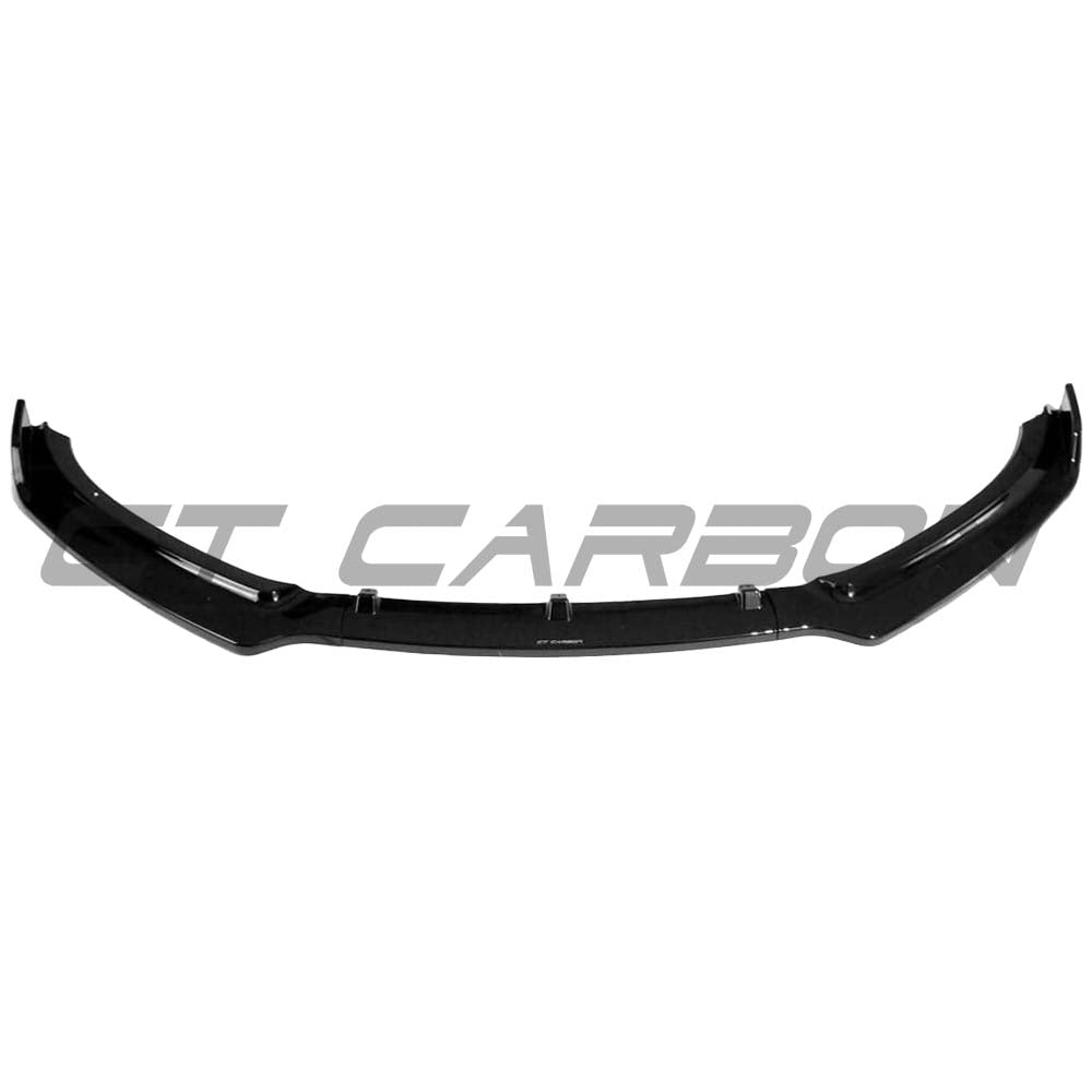 Audi A4 S-Line and S4 B8.5 2013-2015 CT Carbon gloss black splitter, close-up view of the aerodynamic car accessory.