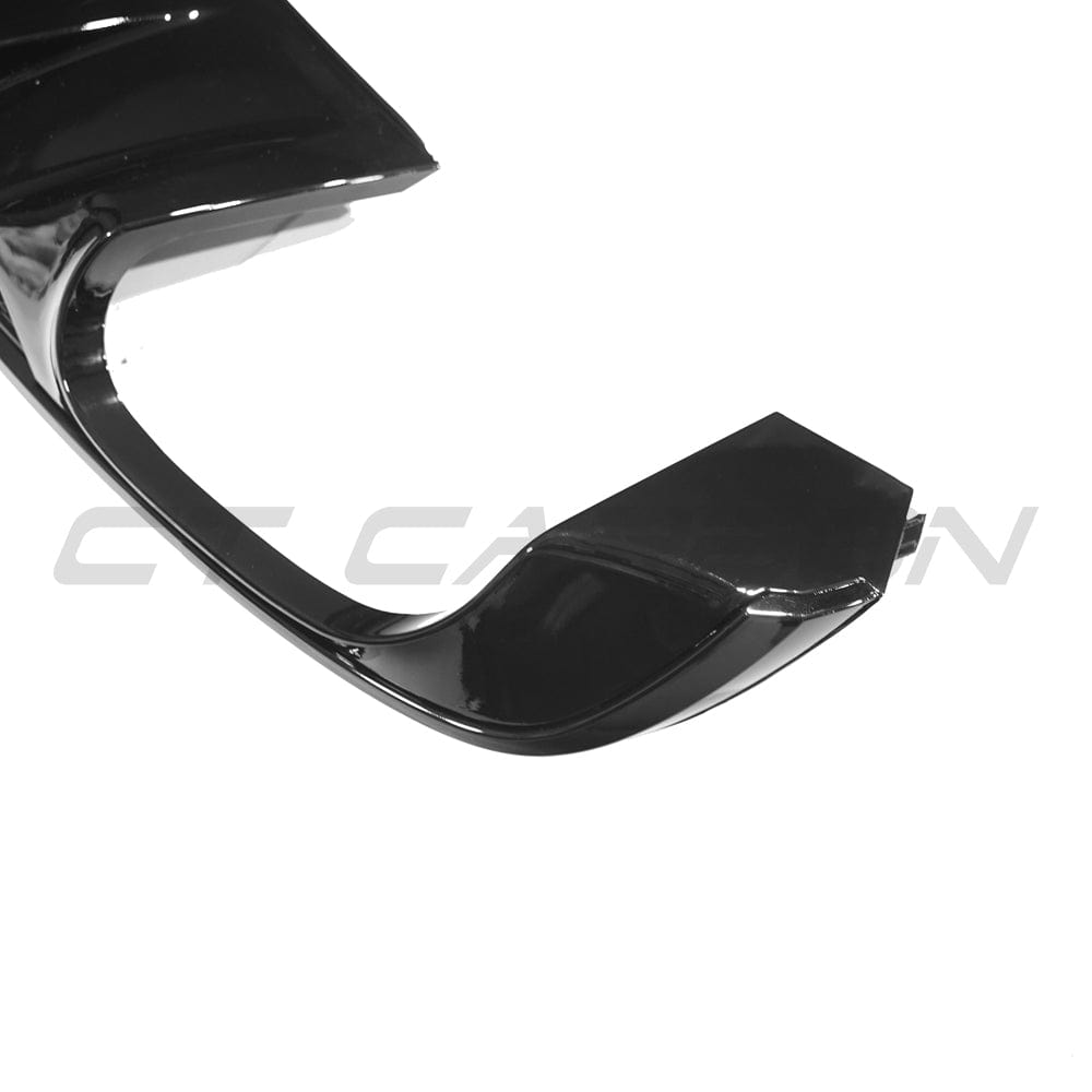 Gloss black diffuser for Audi A4 S-Line and S4 B9 (2016-2019) by CT Carbon, showing the sleek rear bumper detail.