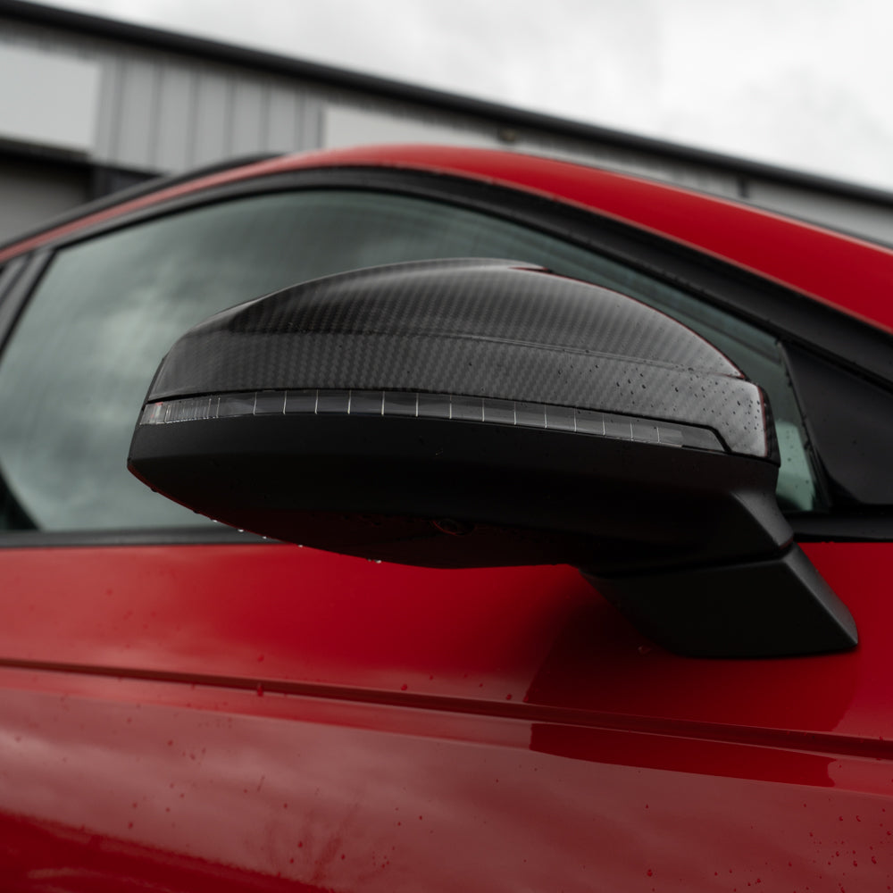 Carbon fiber side mirrors for Audi A4, S4, RS4, A5, S5, RS5 B9 2016-2025 by CT Carbon, without lane assist.