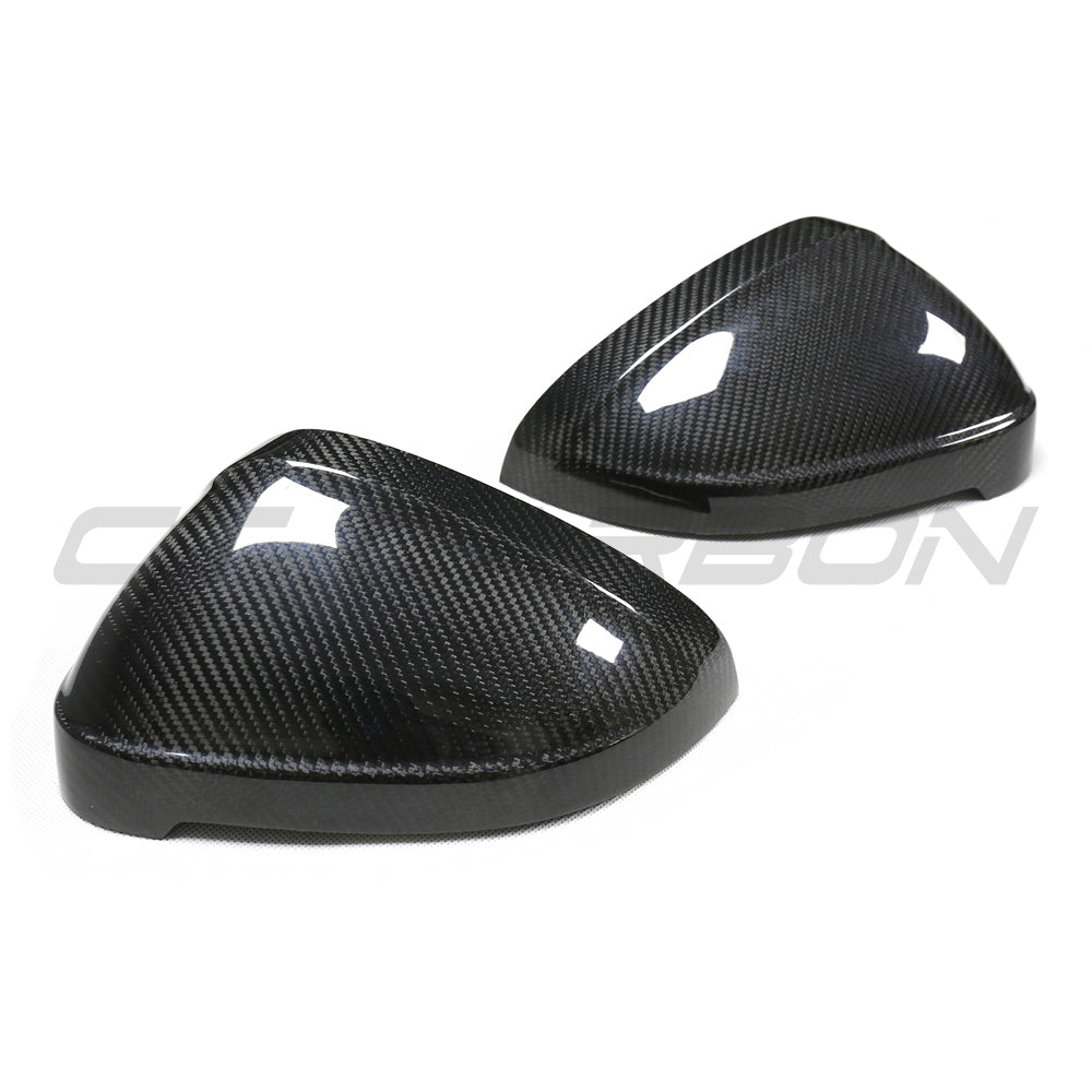 Audi A4/S4/RS4/A5/S5/RS5 B9 2016-2025 carbon fiber side mirror covers by CT Carbon, without lane assist, lightweight and stylish.
