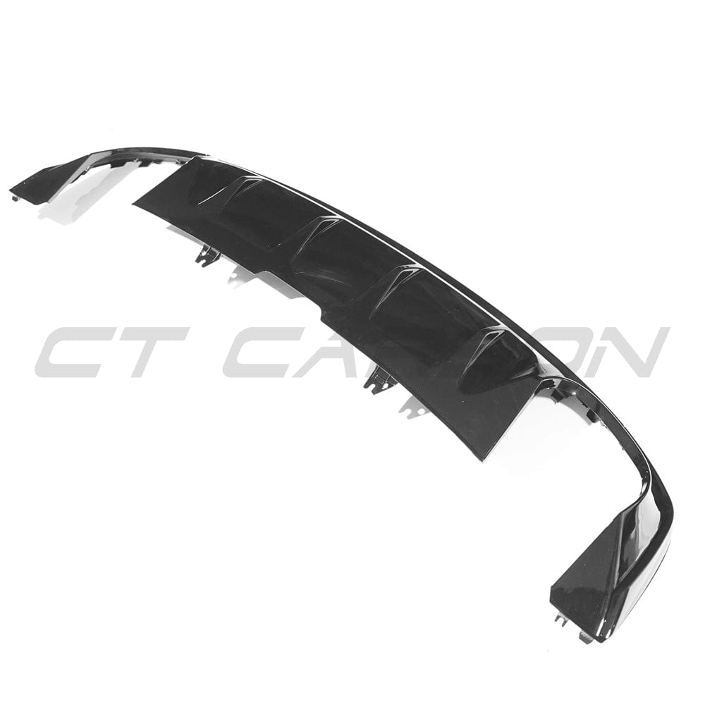 Gloss black diffuser for Audi A5/S5 B9 (2016-2019) by CT Carbon, showing the sleek, aerodynamic design of the V1 model.