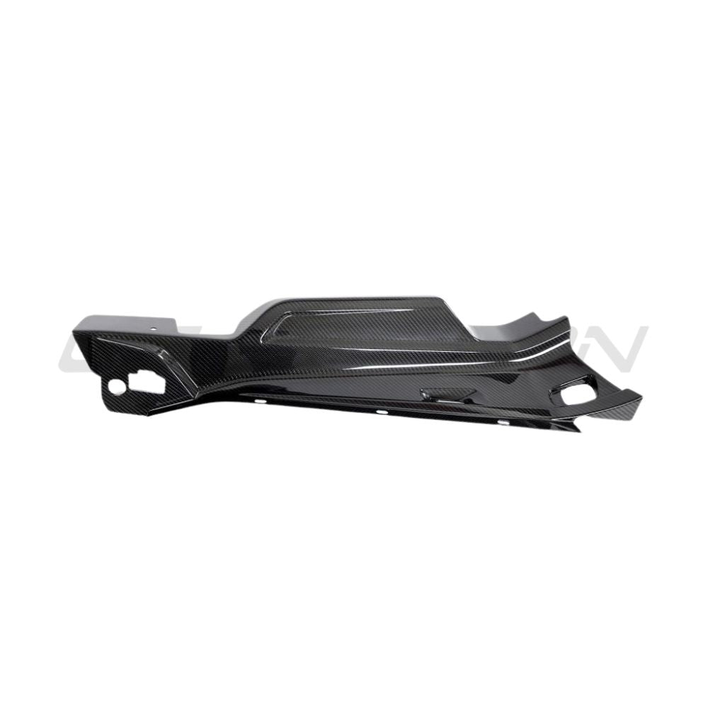 Carbon fibre engine bay trim for Audi R8 Coupe 2015+ by CT Carbon, showcasing sleek, lightweight accessory detail.