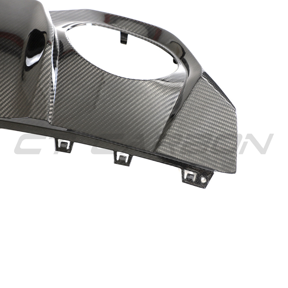 Carbon fiber rear diffuser for Audi RS3 8Y 2022-2024 by CT Carbon, showcasing its sleek design and aerodynamic features.