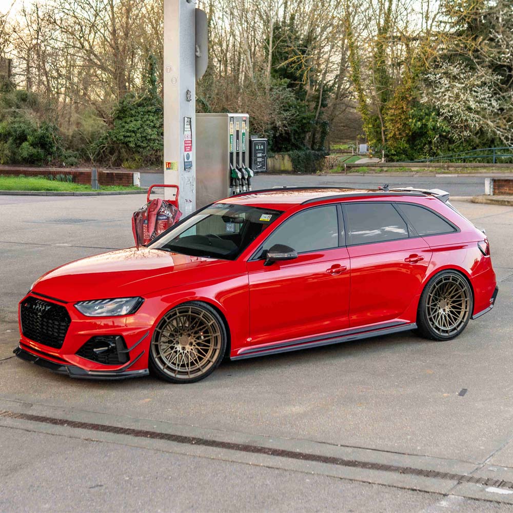 AUDI RS4 B9.5 carbon fibre front canards by CT Design, lightweight aerodynamic accessories for sporty performance.