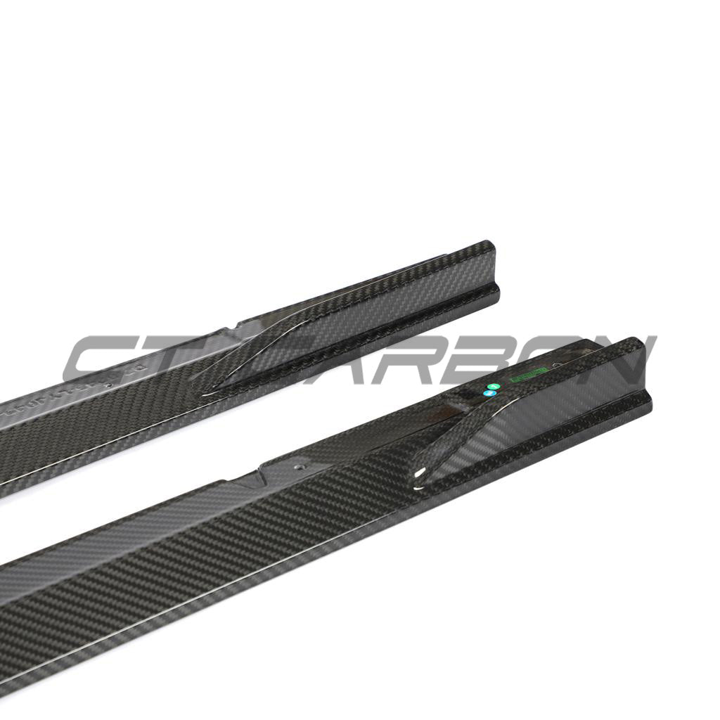 Full Audi RS6 Avant CT Design V2 carbon fibre kit installed, showcasing sleek, lightweight carbon fibre components on the car.
