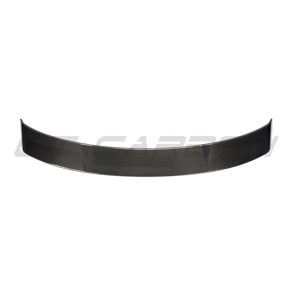 Audi TT/TTS Quattro MK3 carbon fibre wing spoiler by CT Carbon, shown from the side view with sleek carbon finish.
