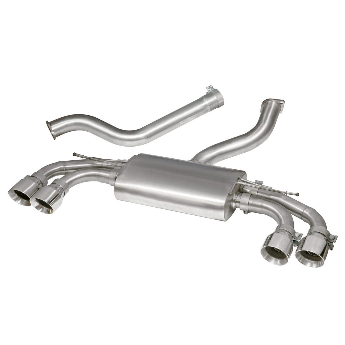 Cobra Sport Audi TTS Mk3 2.0 TFSI non-resonated cat back performance exhaust system installed on the vehicle.