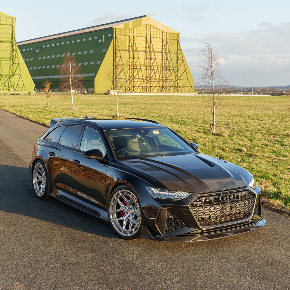 Audi A6/A7/S6/S7/RS6/RS7 C8 carbon fibre hood by CT Carbon, showing sleek, lightweight bonnet with carbon fiber finish.