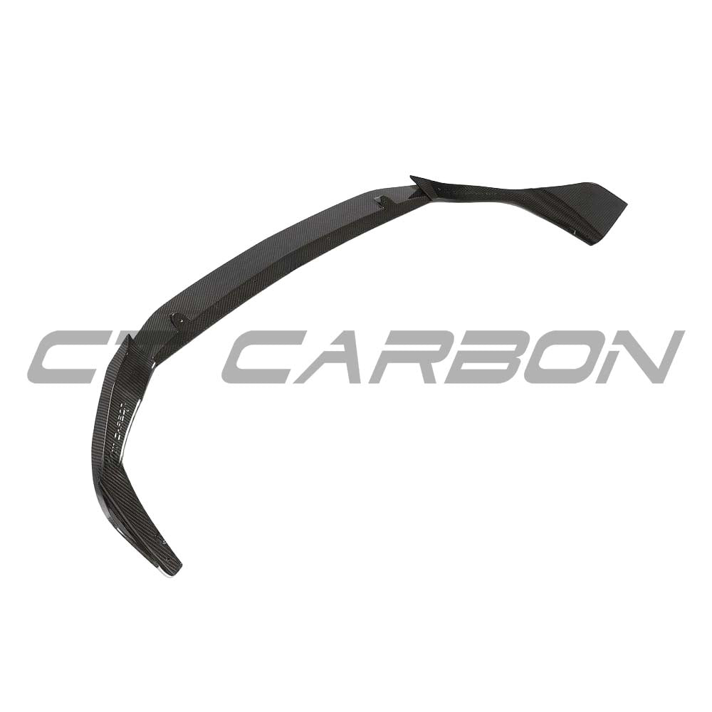 BMW 1 Series F40 2019-2024 full carbon fibre kit with splitter, designed by CT Design, shown on a black car with close-up view.