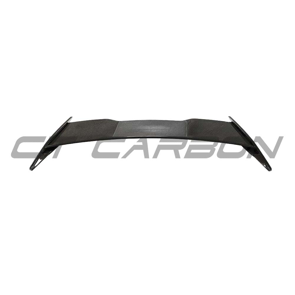 BMW 1 Series F40 F70 carbon fibre wing spoiler by CT Design, showing its sleek, aerodynamic design on the car.