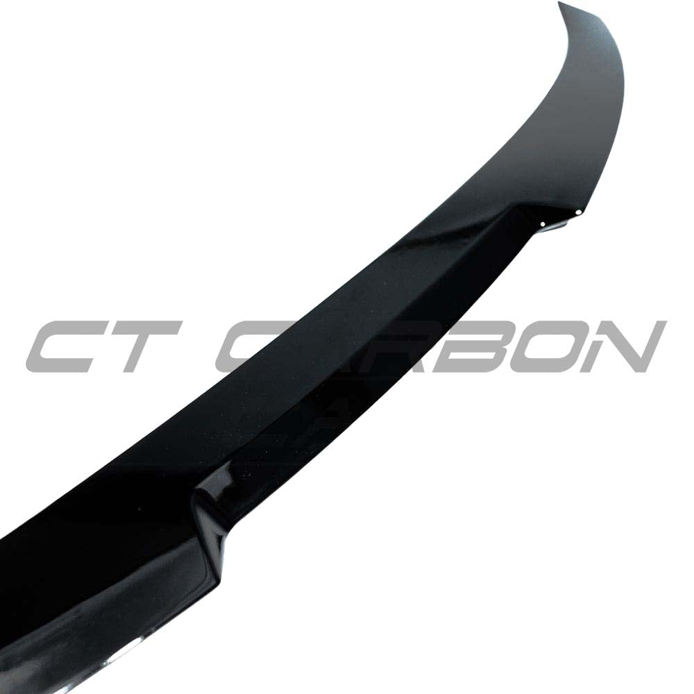 BMW 3 Series M3 F30 F80 CT Carbon V2 gloss black spoiler mounted on the rear of the vehicle.