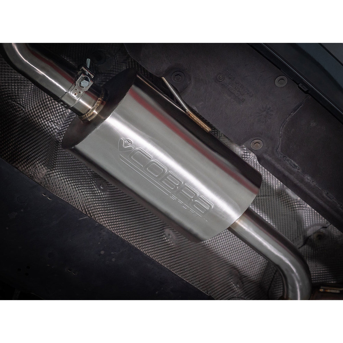 Cobra Sport BMW 330e G20 valved dual exit rear axle back performance exhaust system with boxed design.