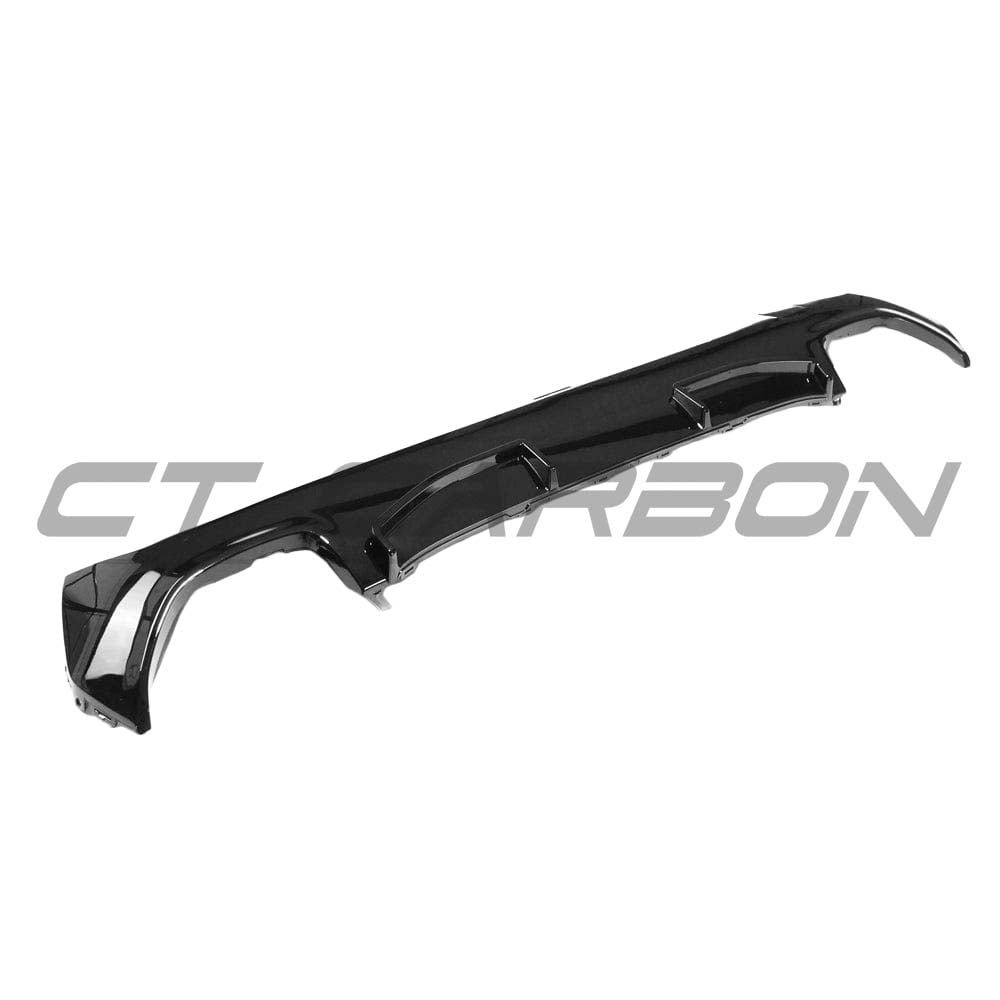 BMW G22 G23 4 Series 2020-2024 CT Carbon gloss black diffuser for 440i, pre-LCI V2 style, front bumper accessory.