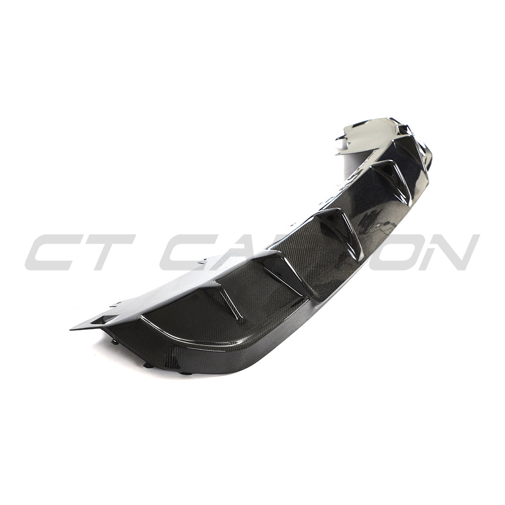 BMW 4 Series G26 i4 Carbon Fibre Diffuser by CT Carbon, showcasing sleek black carbon fiber rear diffuser for sporty look.