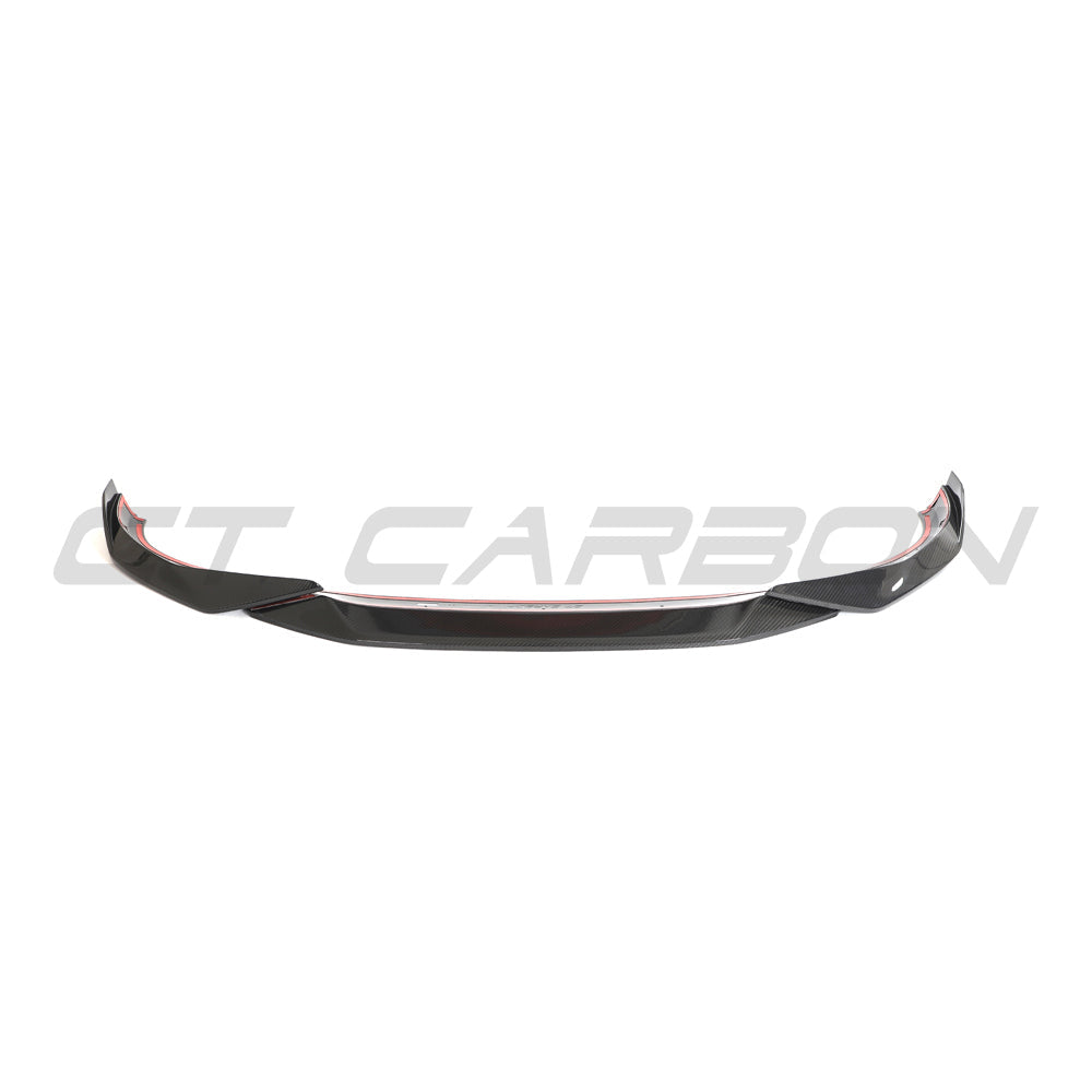 BMW 4 Series G26 and i4 pre-preg carbon fibre splitter by CT Design, showcasing sleek aerodynamic design and high-quality finish.