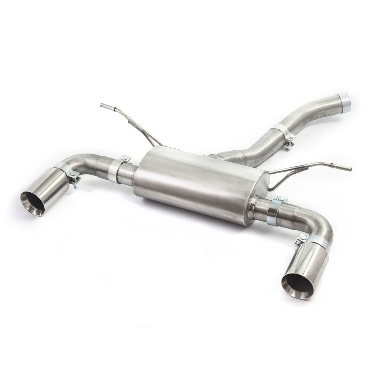 Cobra Sport BMW 420D F36 dual exit exhaust conversion with 440i style design, installed on a black BMW F36 model.