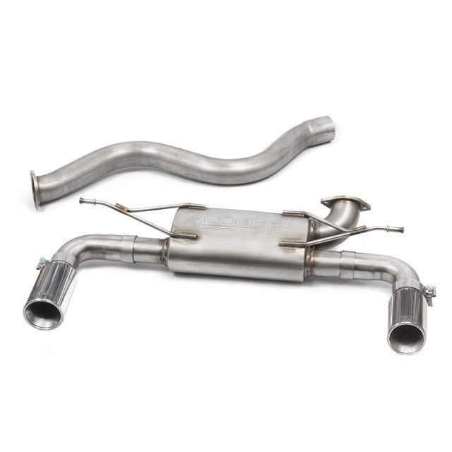 Cobra Sport dual exit exhaust conversion for BMW 435D, 440i F32/F33/F36, featuring quad exhaust tips and polished finish.