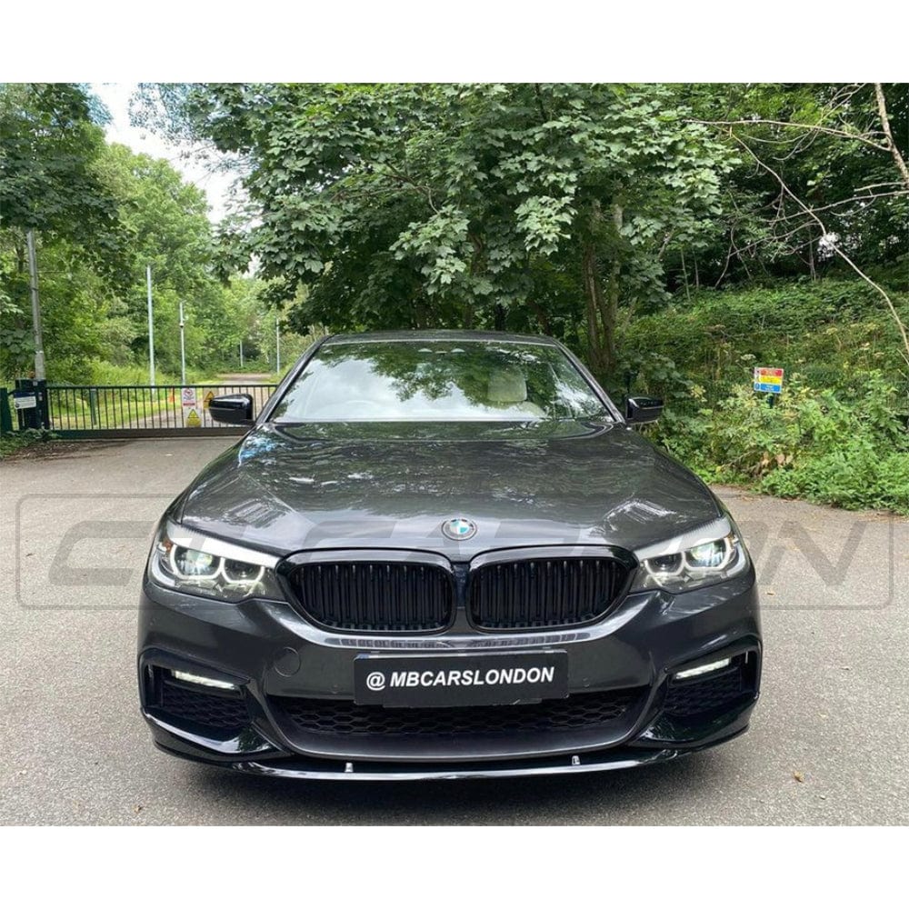 BMW 5 Series G30 full gloss black kit by CT Carbon, showing the sleek exterior accessories and styling components.