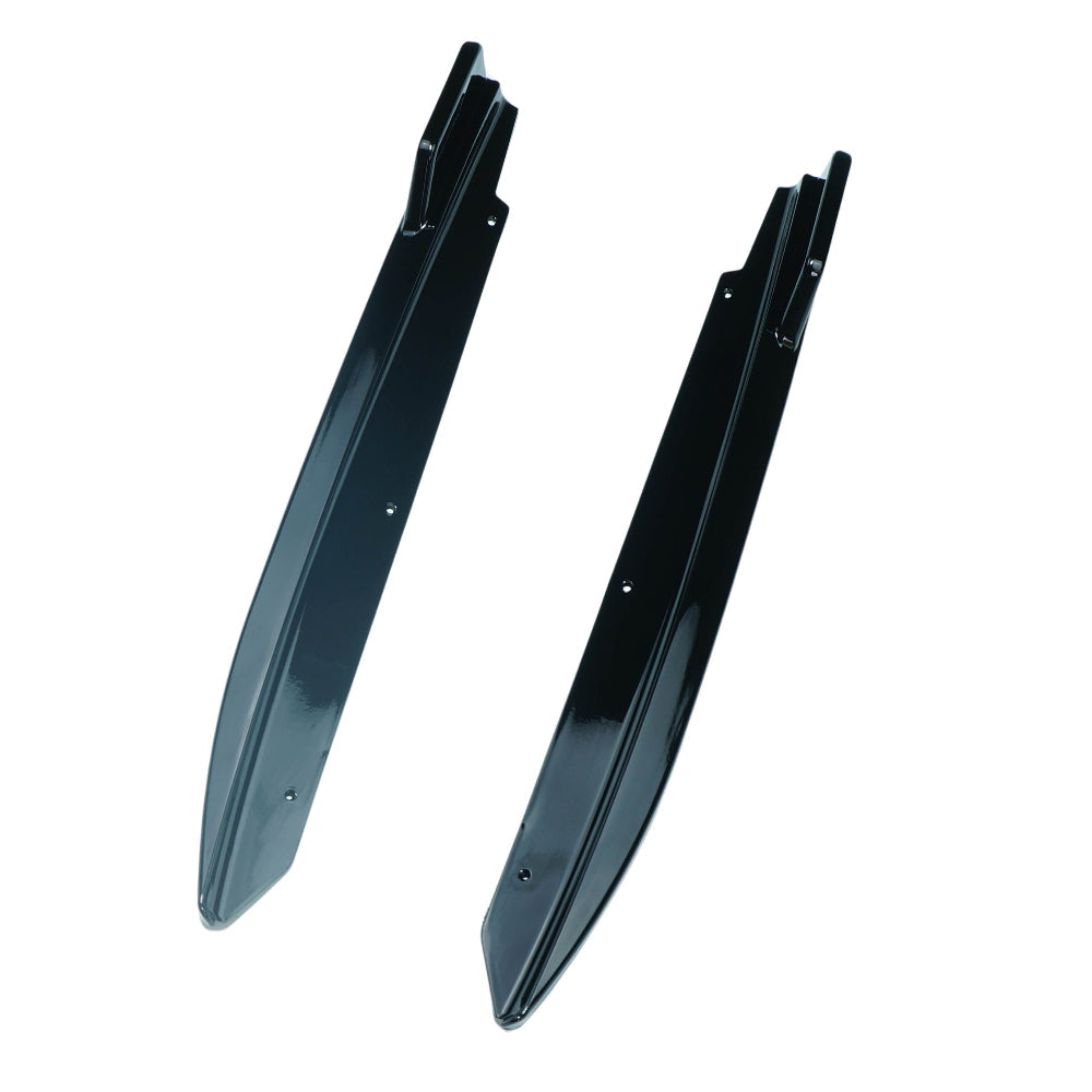 BMW 5 Series G30 gloss black rear bumper corner accessories by CT Carbon, showcasing sleek, high-quality automotive detailing.