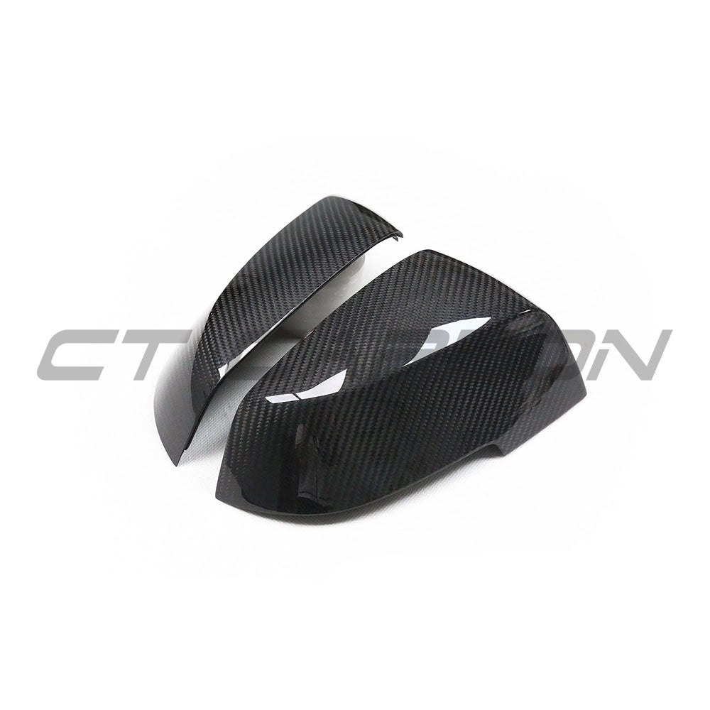 BMW Fxx series CT Carbon dry carbon mirror replacement for 1, 2, 3, 4 series, showcasing sleek dry carbon mirror with detailed finish.