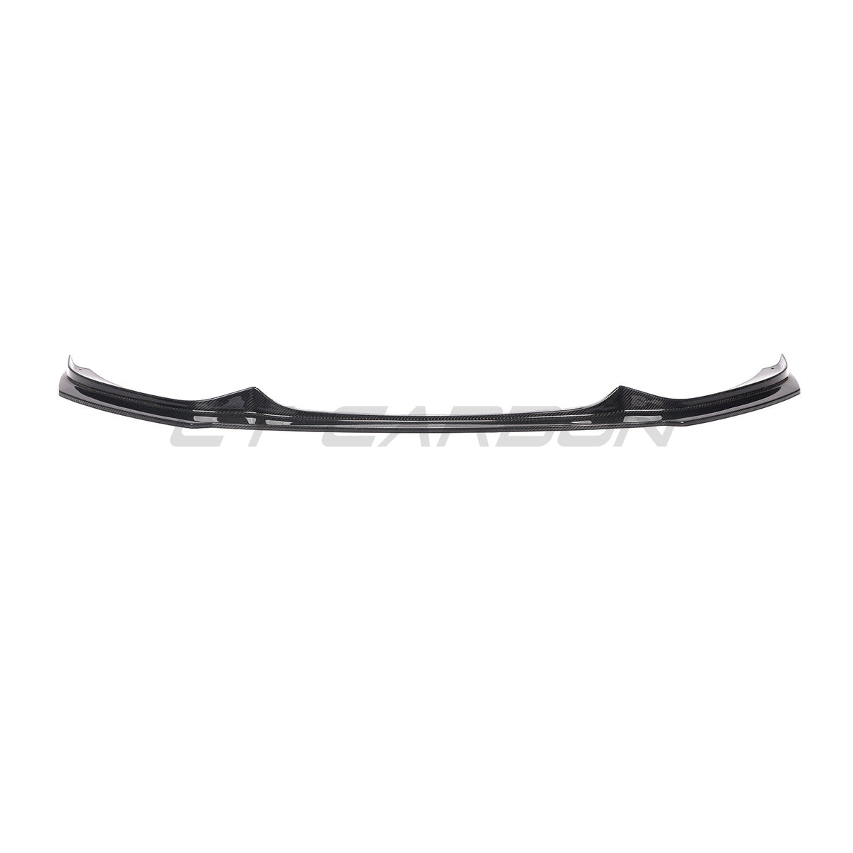 BMW F20 F21 1 Series LCI carbon fiber splitter by CT Carbon installed on front of the car, showcasing its sleek, aerodynamic design.