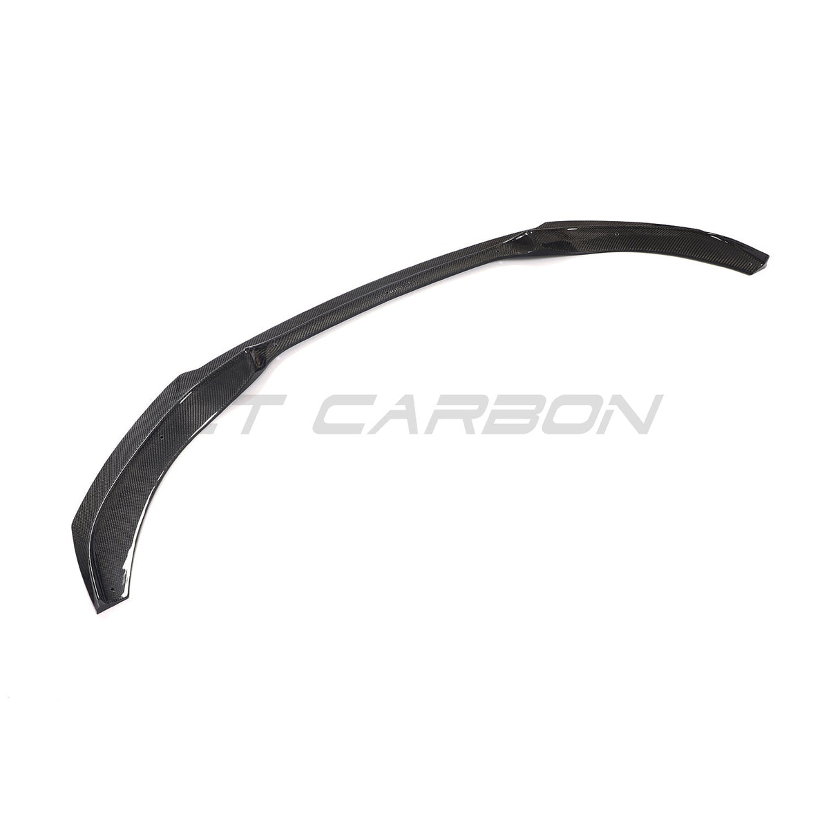 BMW F20 F21 1 Series LCI carbon fibre splitter by CT Carbon installed on front bumper, highlighting lightweight racing design.