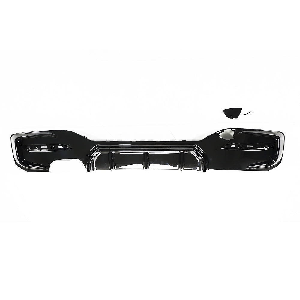 BMW F20/F21 1 Series G20 LCI diffuser by CT Carbon, gloss black twin left side for enhanced rear styling.