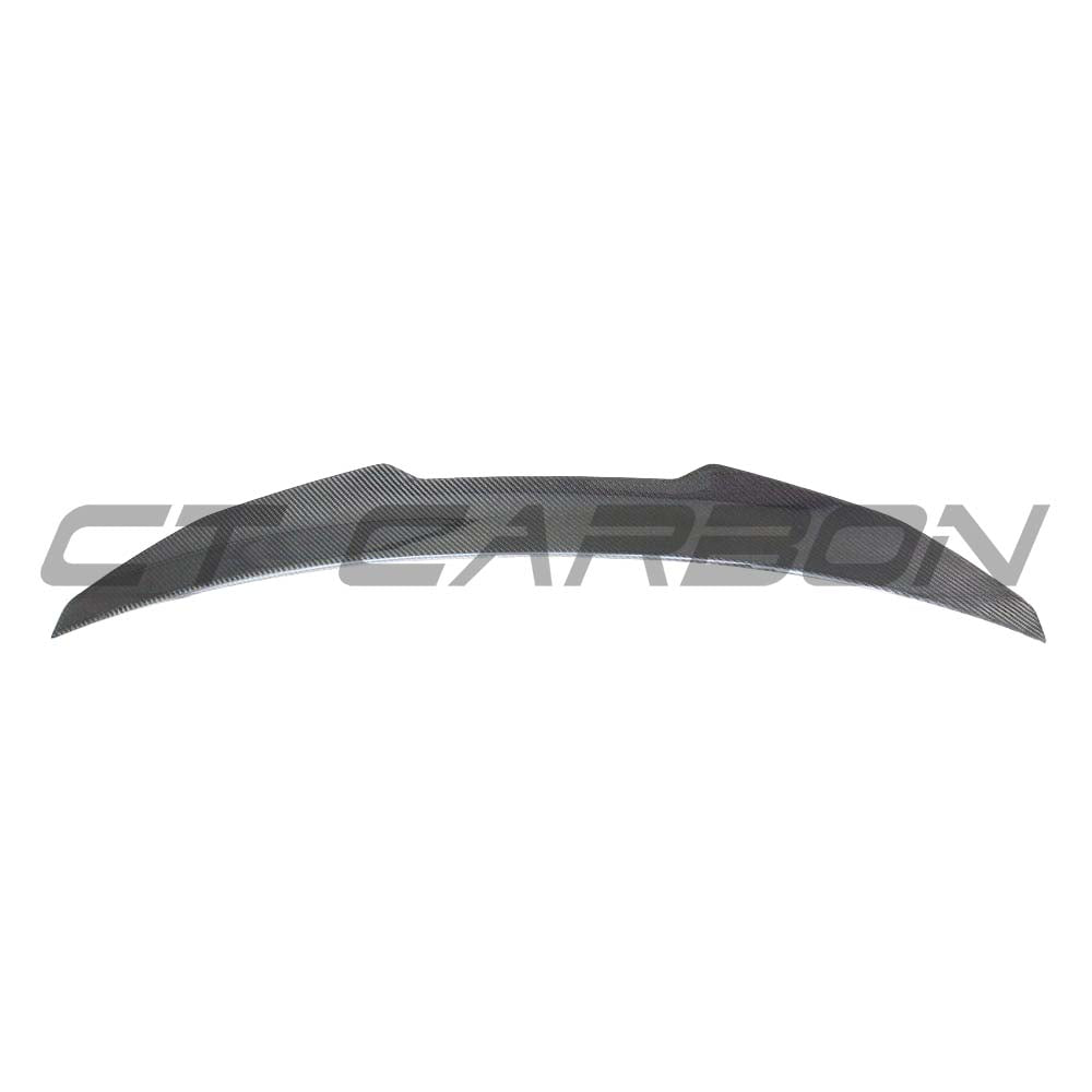 BMW F32 4 Series pre-preg carbon fibre spoiler by CT Carbon, showcasing the sleek, aerodynamic V3 design on the car's rear.