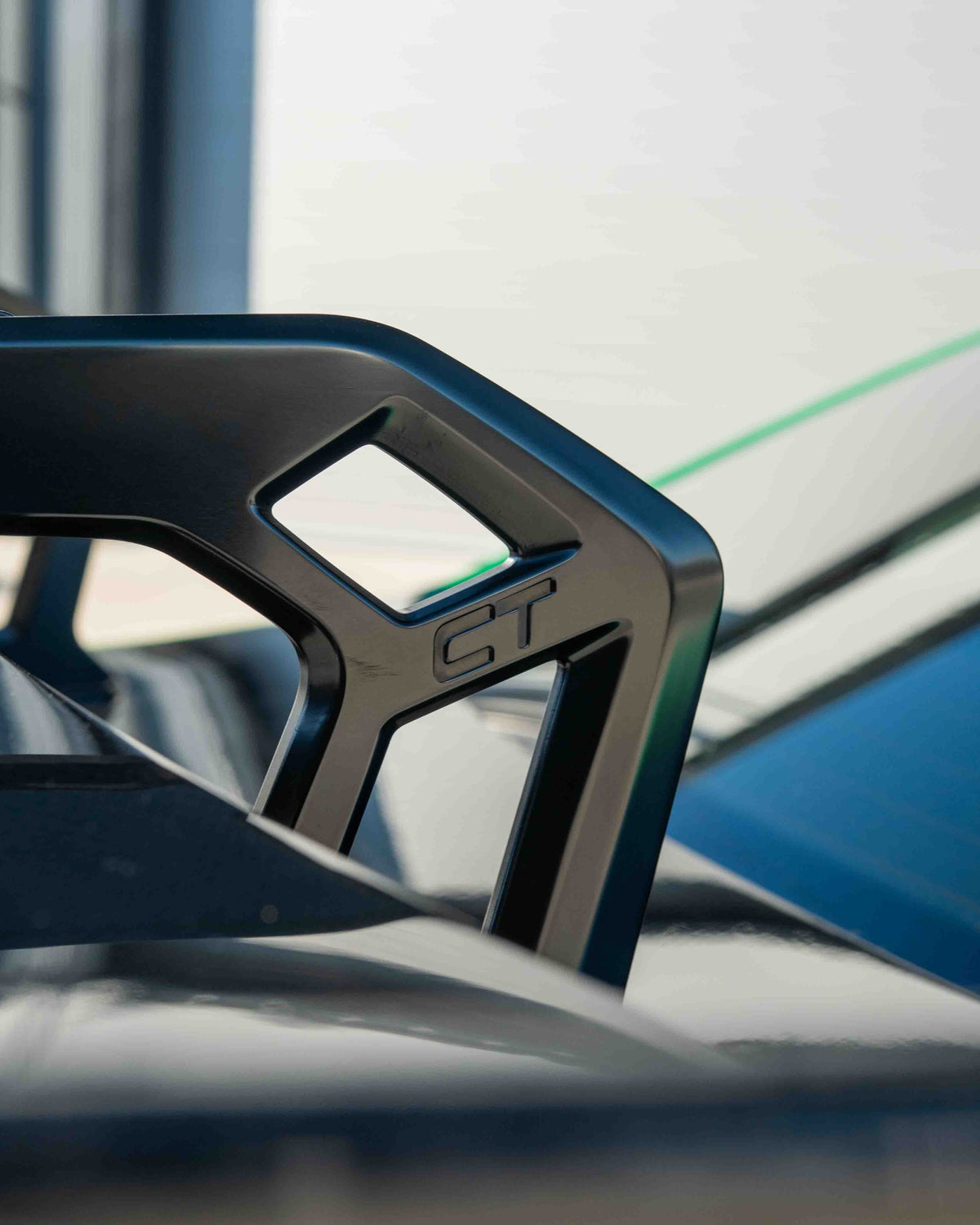 BMW F87 M2, M2C, and F22 2 Series carbon fibre swan neck spoiler by CT Carbon, showcasing aerodynamic design and high-quality material.