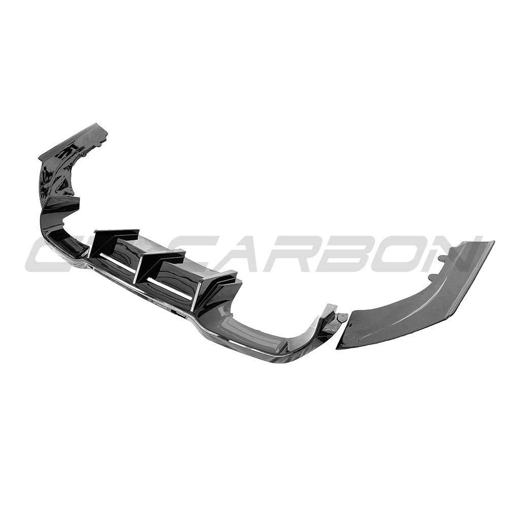 BMW F87 M2 M2C CT Carbon gloss black rear diffuser, showcasing aerodynamic design and high-quality finish on a sports car.