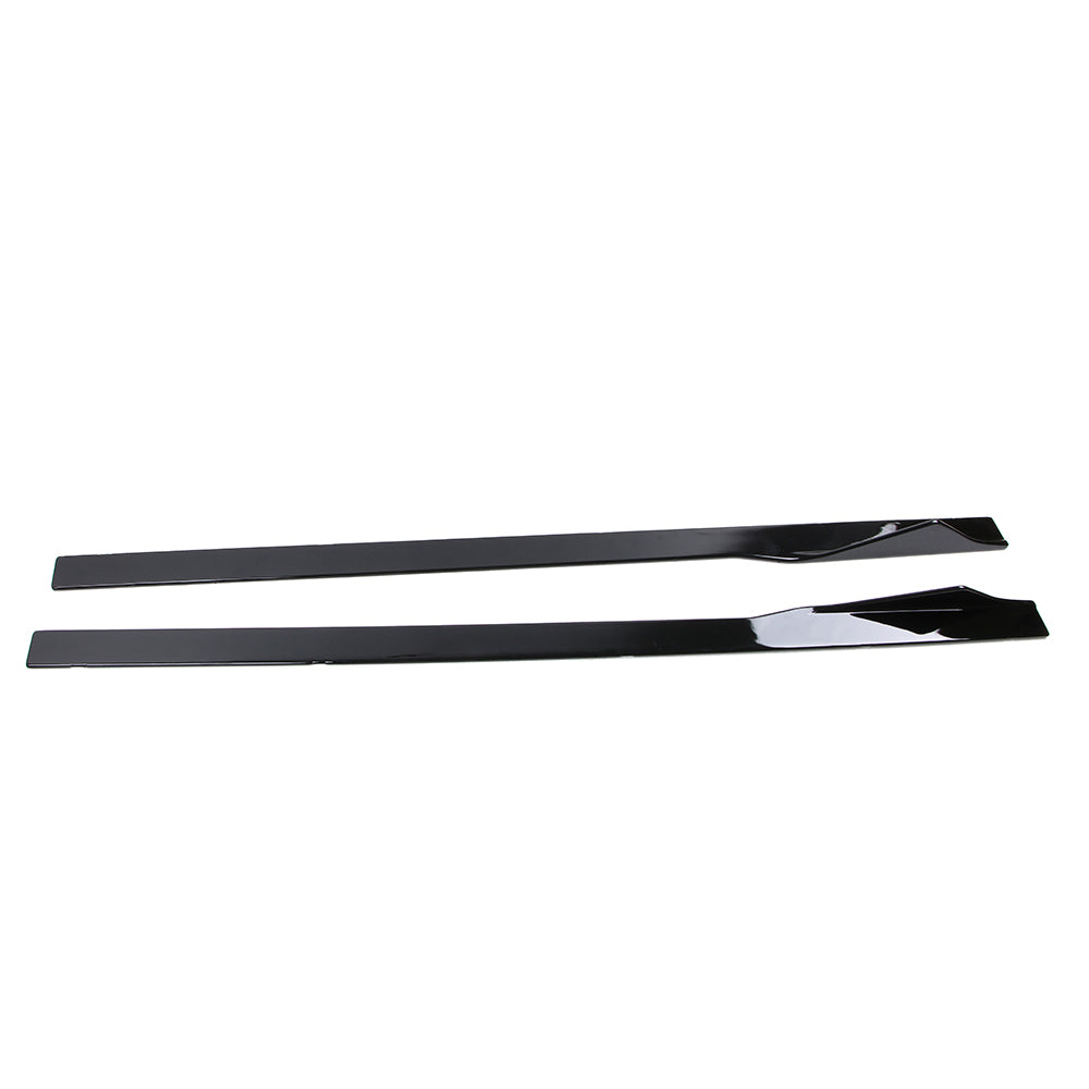 BMW F87 M2 M2C GLOSS BLACK side skirts by CT Carbon, showcasing sleek, aerodynamic design for sporty appearance.